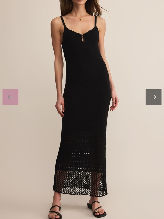 Z Supply Dresses & Skirts - Z supply Callahan black knit crochet midi dress sz m EUC